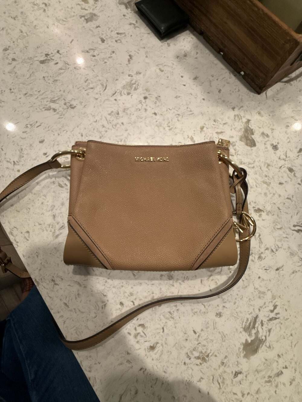 Michael Kors Leather Nicole Triple Compartment Crossbody Bag